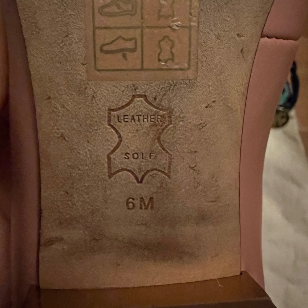 Tory Burch Gigi Pointed Toe Pink Leather Flats - Picture 7 of 8